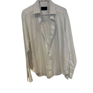 David Donahue Luxury Men's French Cuff Formal Dress Shirt 16 1/2  requires Studs